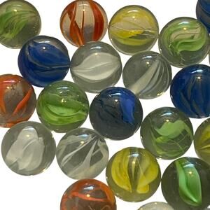Vintage Marbles 33 Pieces 5-8 Veins Cat Eye